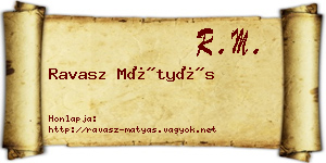 Ravasz Mátyás névjegykártya