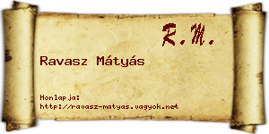 Ravasz Mátyás névjegykártya